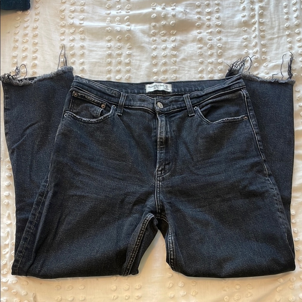 Black Frayed Hem Abercrombie Jeans